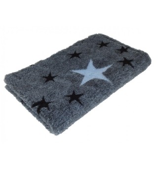 DryBed Premium VetBed Rutschfest blau mit hellblauer und schwarzen Sternen