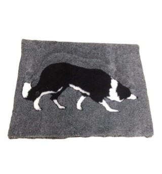 DryBed Premium VetBed Rutschfest grau mit Border Collie