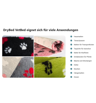 DryBed Premium VetBed Rutschfest rosa Einfarbig