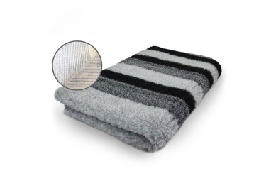 DryBed Premium VetBed Rutschfest streifen grau weiss schwarz Dreifarbig