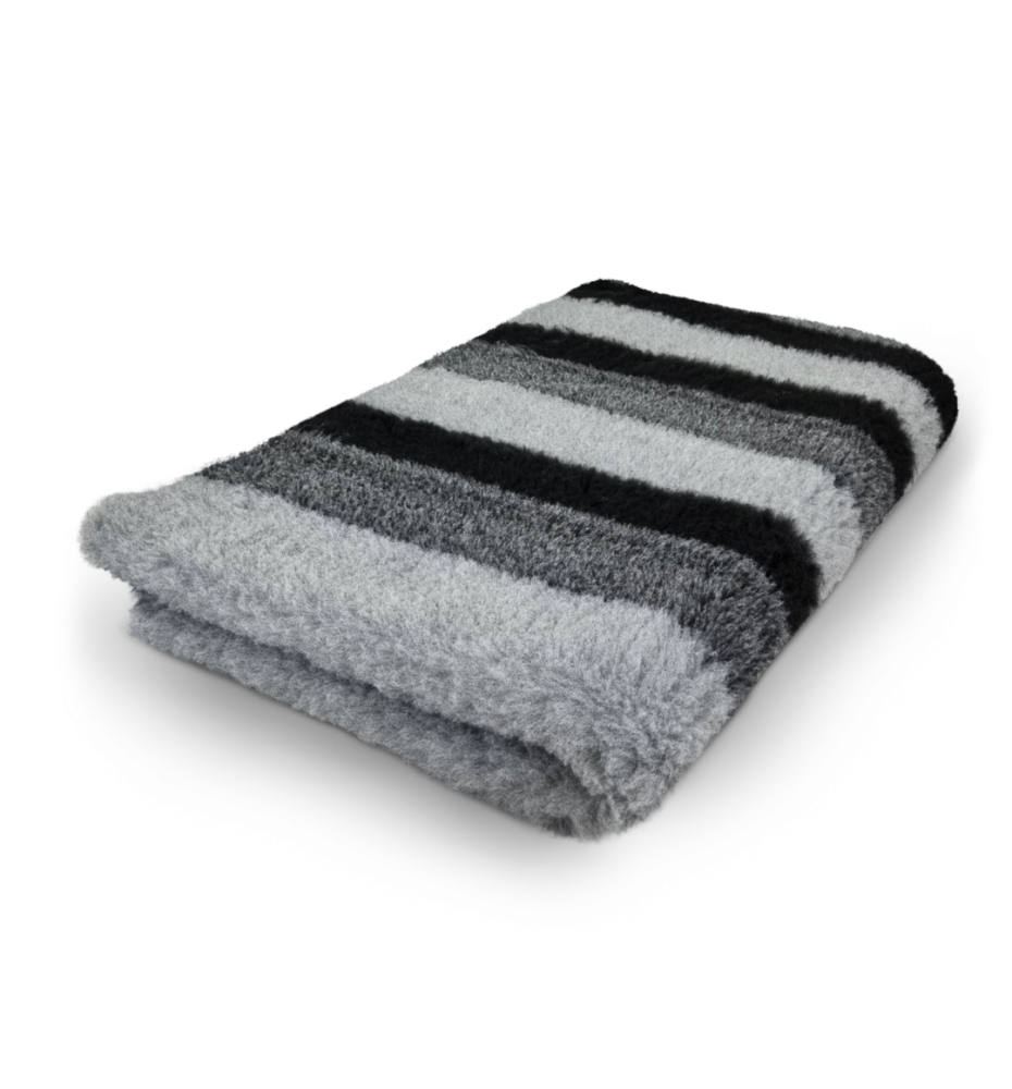 DryBed Premium VetBed Rutschfest streifen grau weiss schwarz Dreifarbig DryBed Premium VetBed Rutschfest streifen grau weiss schwarz Dreifarbig