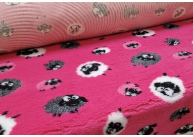 DryBed Premium VetBed Rutschfest pink mit Schafen